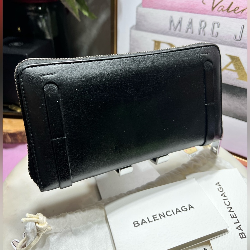 Balenciaga continental Black Leather Wallet EUC - Picture 9 of 17